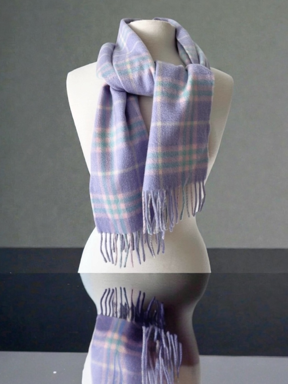 BURBERRY LONDON PLAID 100% CASHMERE SCARF NEW